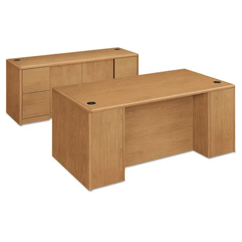 10700 Double Pedestal Desk With Full Height Pedestals, 72w X 36d X 29.5h, Harvest