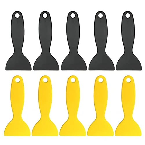 10pcs Plastic Spatula Paint Scrapers, Flexible Resin Scraper Putty Knife Air Bubble Remover Sticker Installation Tool for 3D Printing Resin Removal