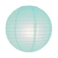 12 Inch pale blue round paper Lantern with LED light / no led light