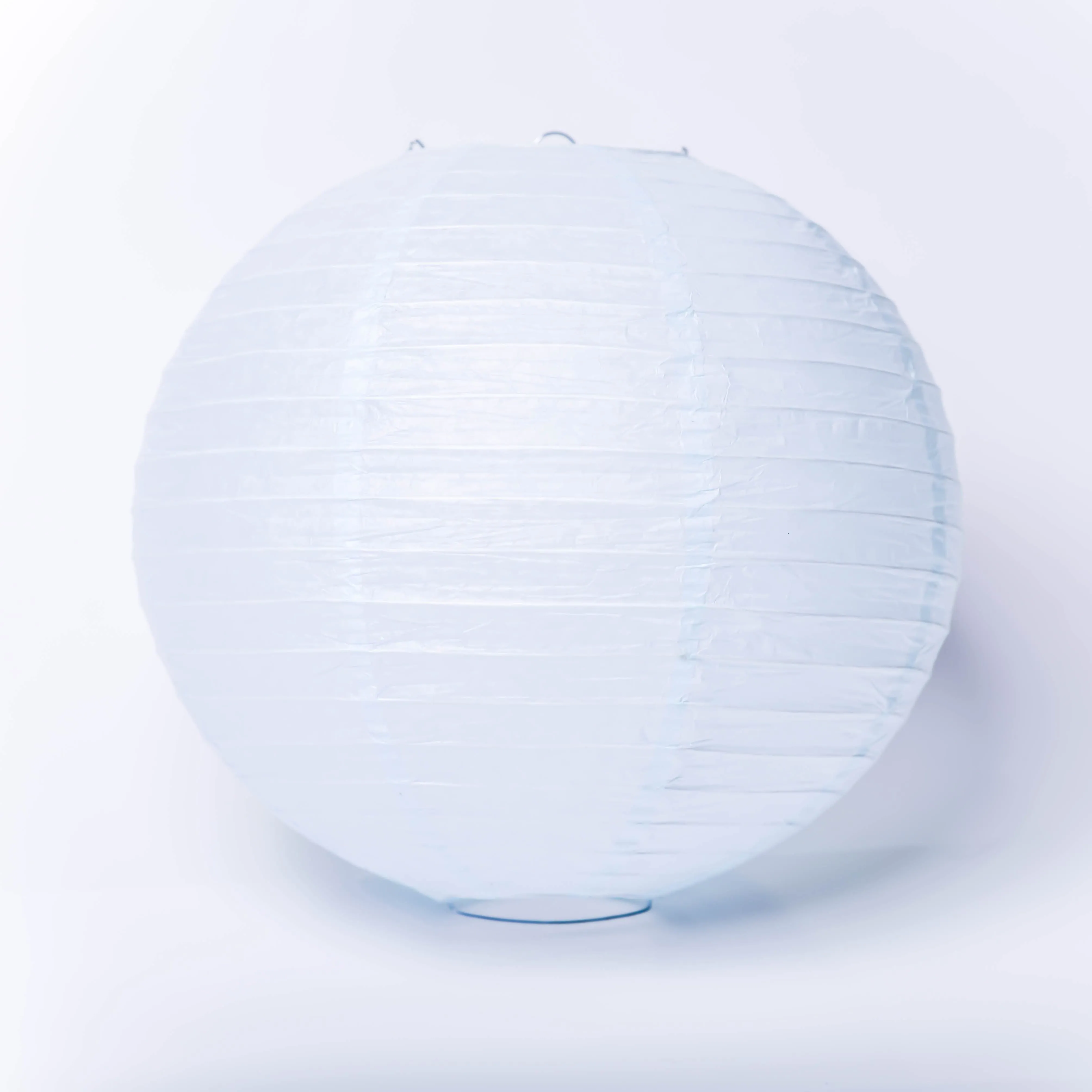 12 Inch pale blue round paper Lantern with LED light / no led light