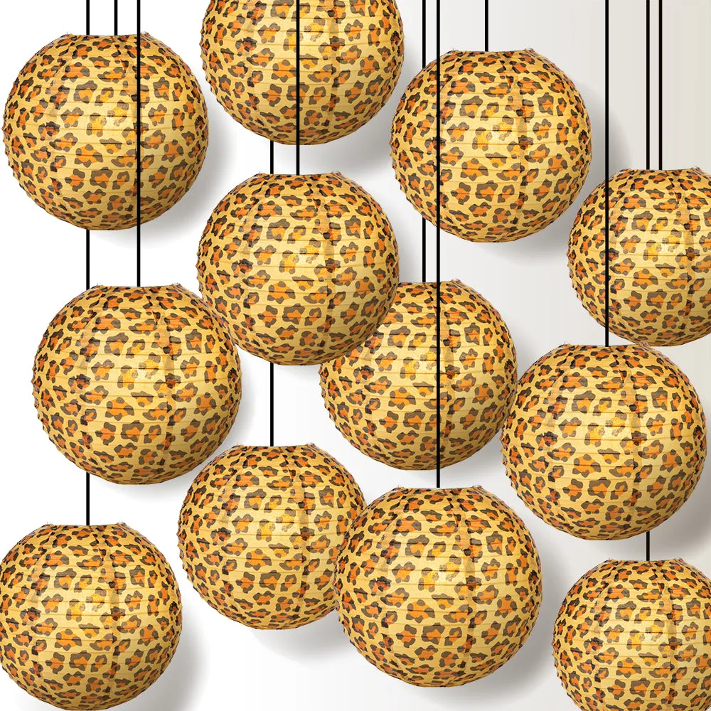 12 PACK | 14" Cheetah Print Paper Lantern