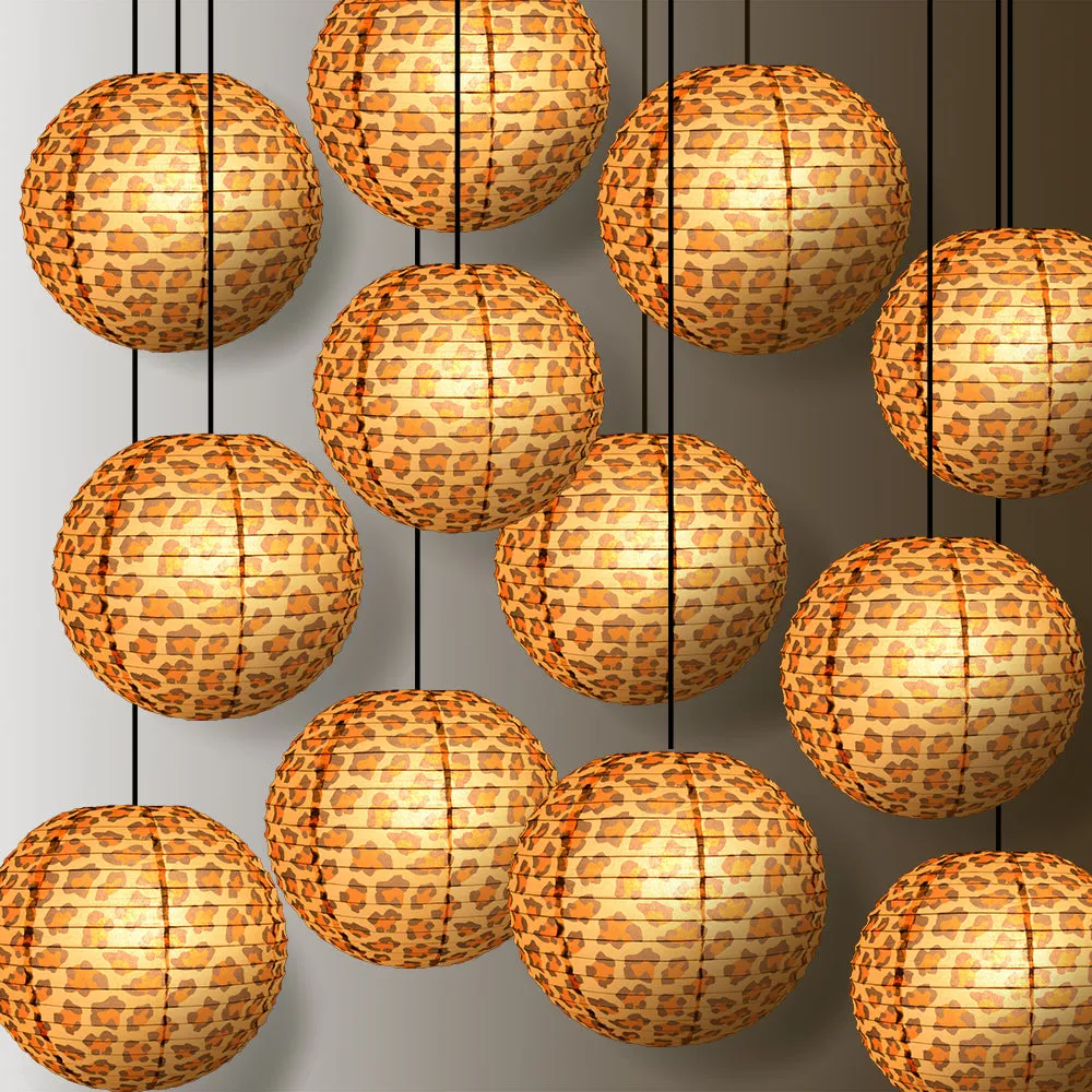 12 PACK | 14" Cheetah Print Paper Lantern