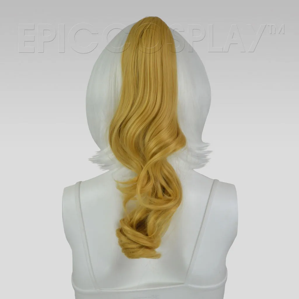 20" Caramel Blonde Wavy Curly Ponytail Clipon