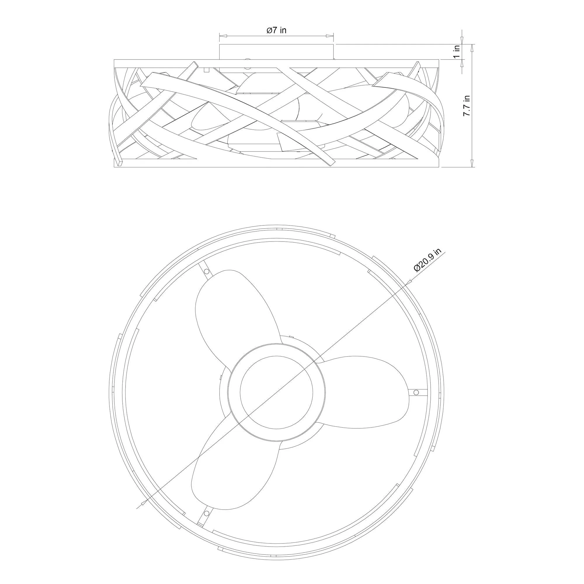 21" Ahmedabad Industrial DC Motor Flush Mount Reversible Ceiling Fan with LED Lighting and Remote Control