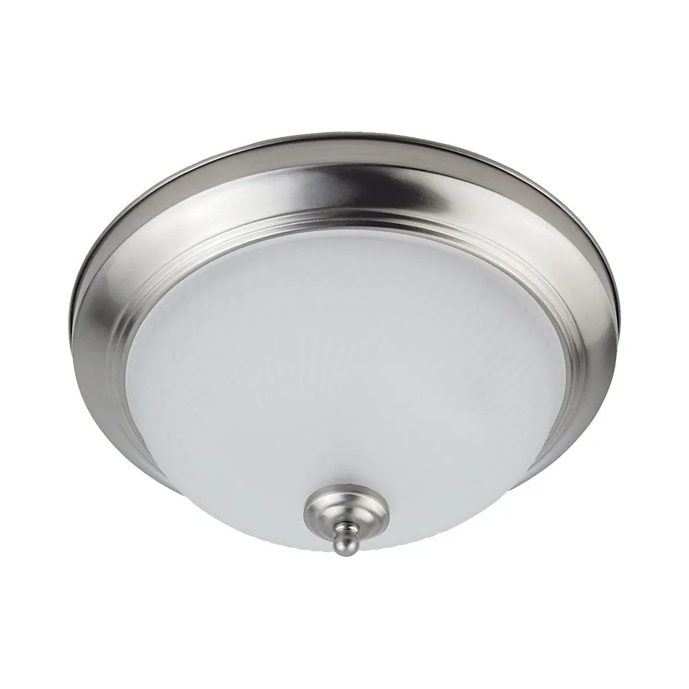 24W 13in. Round Brushed Nickel Dimmable LED Ceiling Light - 180 Degrees Beam - 120V Direct Wiring - 2,200 Lm - 2700K Soft White