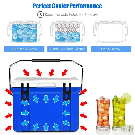 26 Quart Portable Cooler with Food Grade Material-Blue