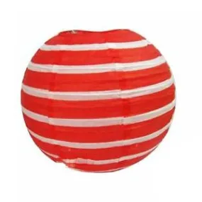 30cm Stripe Paper Lantern - Red