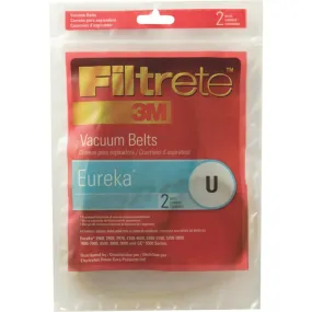 3M Filtrete Eureka Type U 2900, 3270, 4100-4700, 5180, and 5190 Vacuum Cleaner Belt (2-Pack)