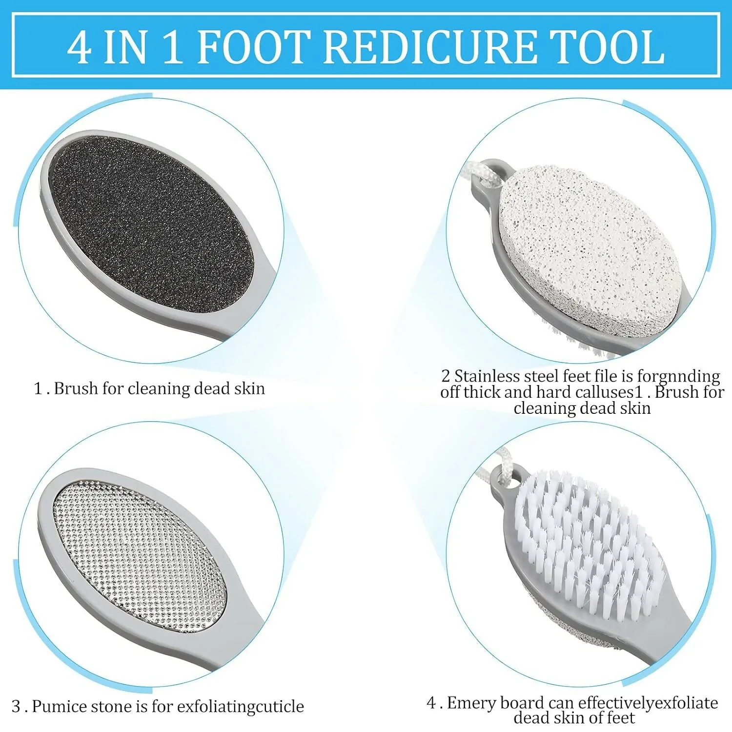 4-in-1 Foot Cleaner & Pedicure Brush