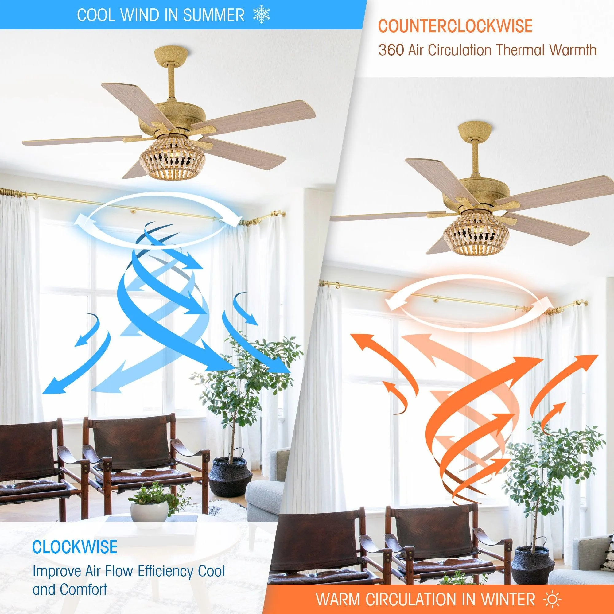 52" Pune Farmhouse Downrod Mount Reversible Ceiling Fan with Lighting and Remote Control