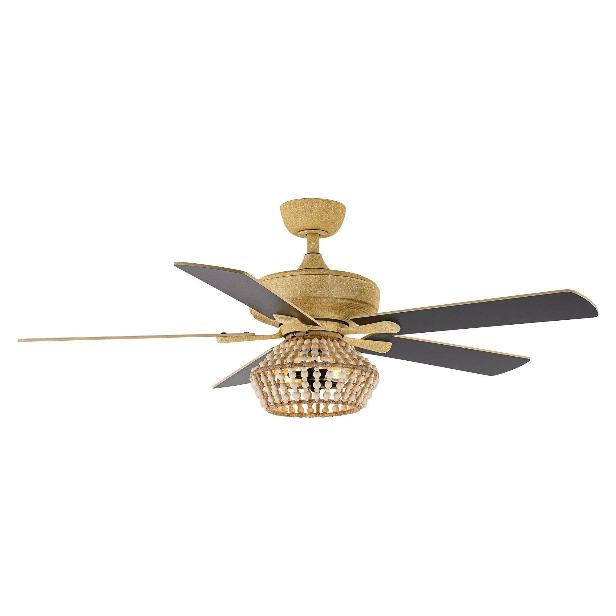 52" Pune Farmhouse Downrod Mount Reversible Ceiling Fan with Lighting and Remote Control