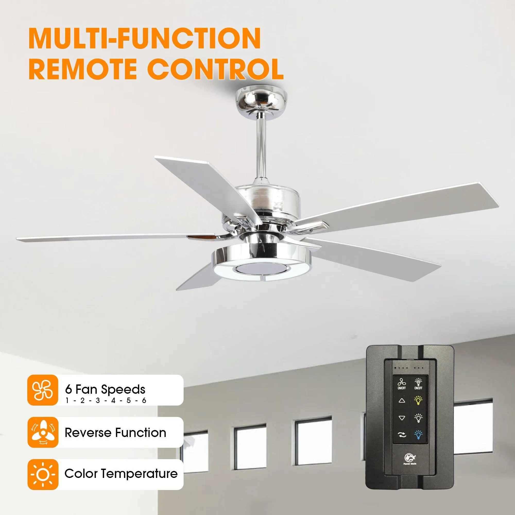 52" Vendome Industrial DC Motor Downrod Mount Reversible Ceiling Fan with Lighting and Remote Control