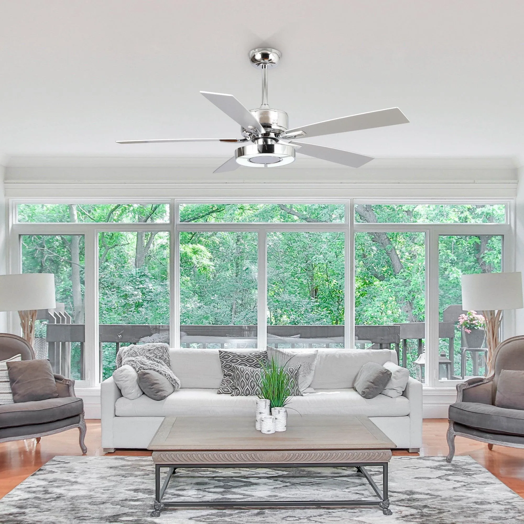 52" Vendome Industrial DC Motor Downrod Mount Reversible Ceiling Fan with Lighting and Remote Control