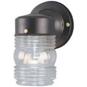 75-Watt Black Jelly Jar Wall Fixture