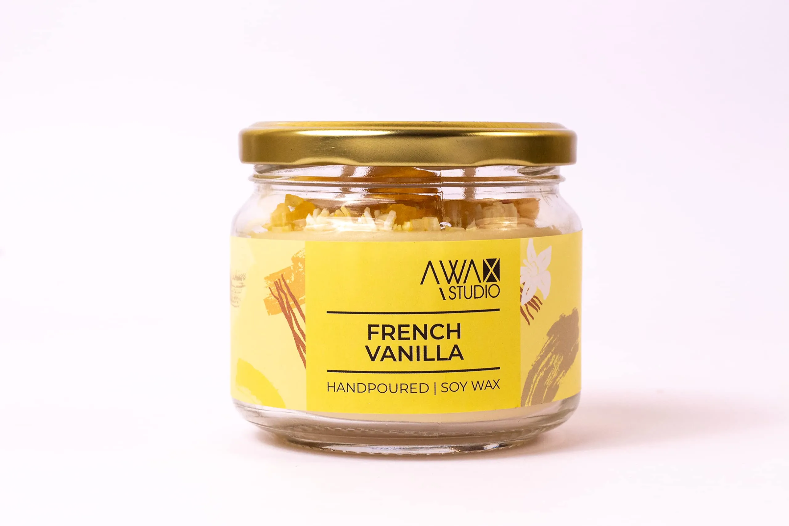 A WAX STUDIO Premium Frankinsence   Lemon Grass   Vanila Scented Candle | Premium Soy Wax & Glass Jar - 350g |Two Wick Candle | Handpoured | Aromatherapy, Home Décor | Burn Time Upto 65 Hours