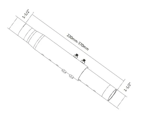 Adjustable 1.5" NPT Ceiling Mount for LED, LCD, and Plasma Flat Panel TVs, Extends 220-370mm (8.66-14.57")