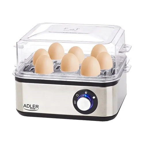 Adler Ad 4486 Egg Cooker 8 Egg(S) 800 W Black,Satin Steel,Transparent