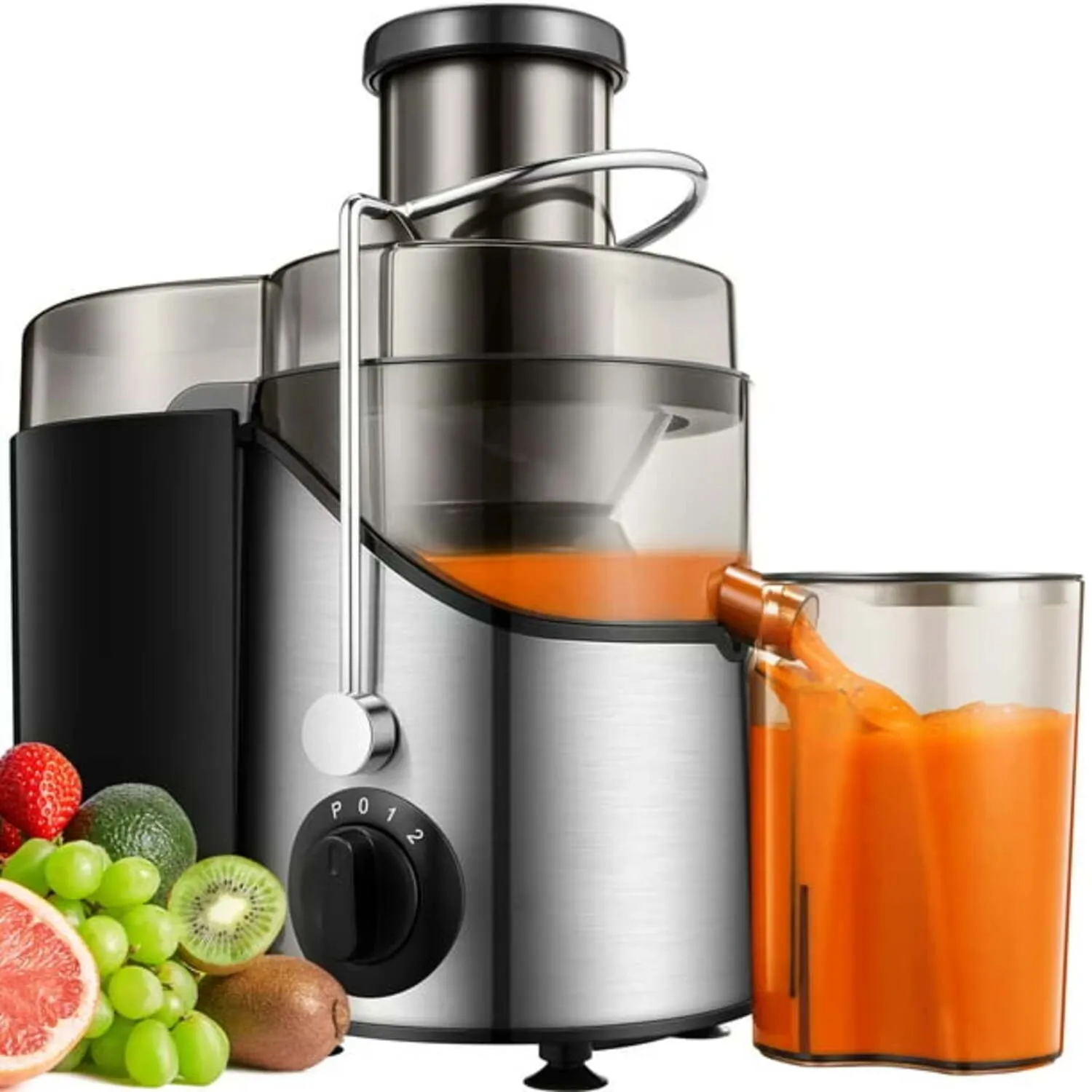 AICOOK AMR526 Juicer Extractor Easy Clean, 3 Speeds Control, Stainless Steel BPA Free