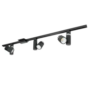 Aiden 4 ft 3 Lights LED Track Kit 45W 3700 Lumens 3000K, Halo, Black