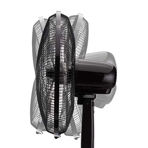 Amazon Basics Oscillating Dual Blade Standing Pedestal Fan with Remote - 16-Inch, Black