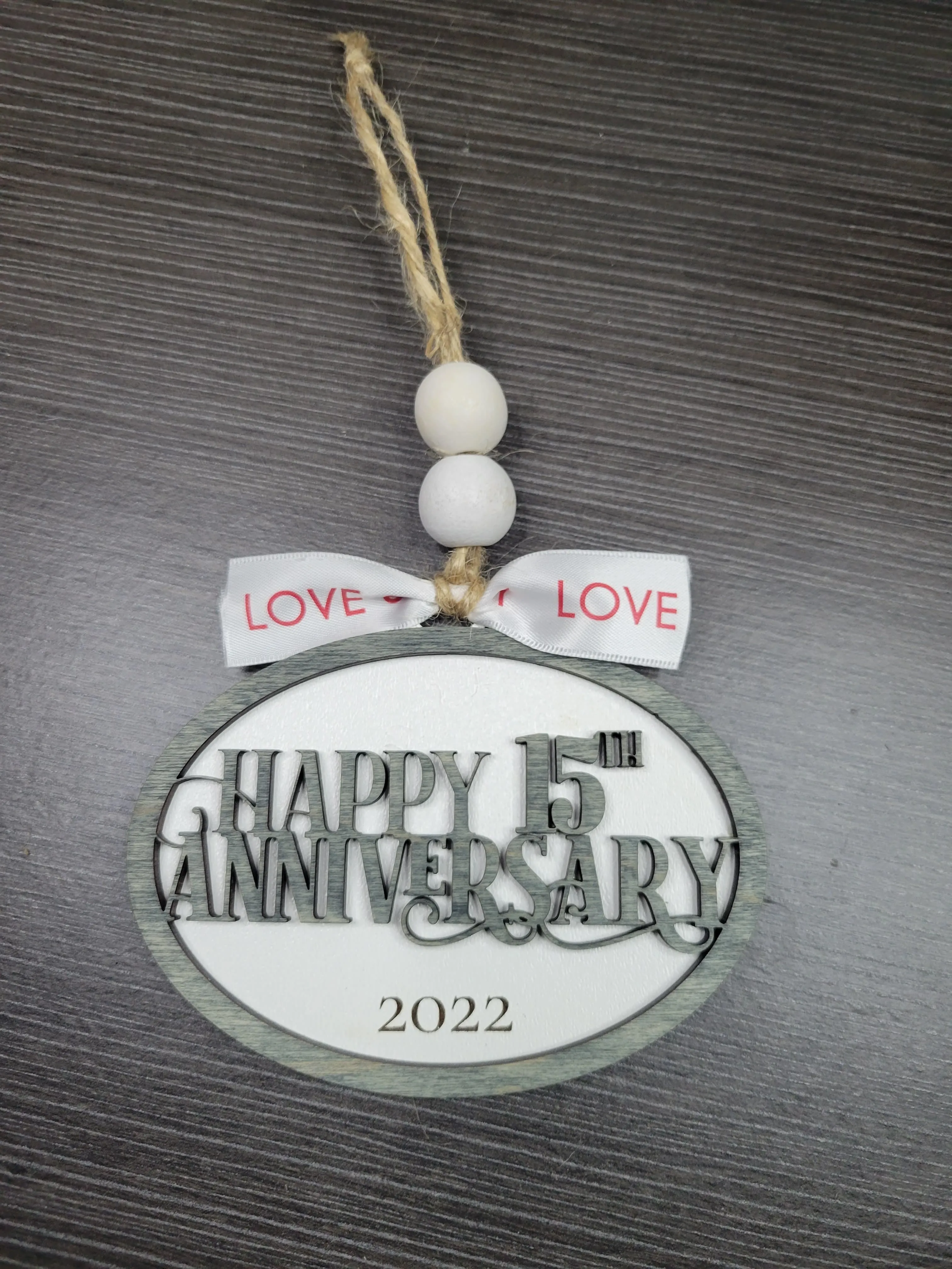 Anniversary Christmas Ornament SVG File Glowforge Ready Laser: Happy Anniversary