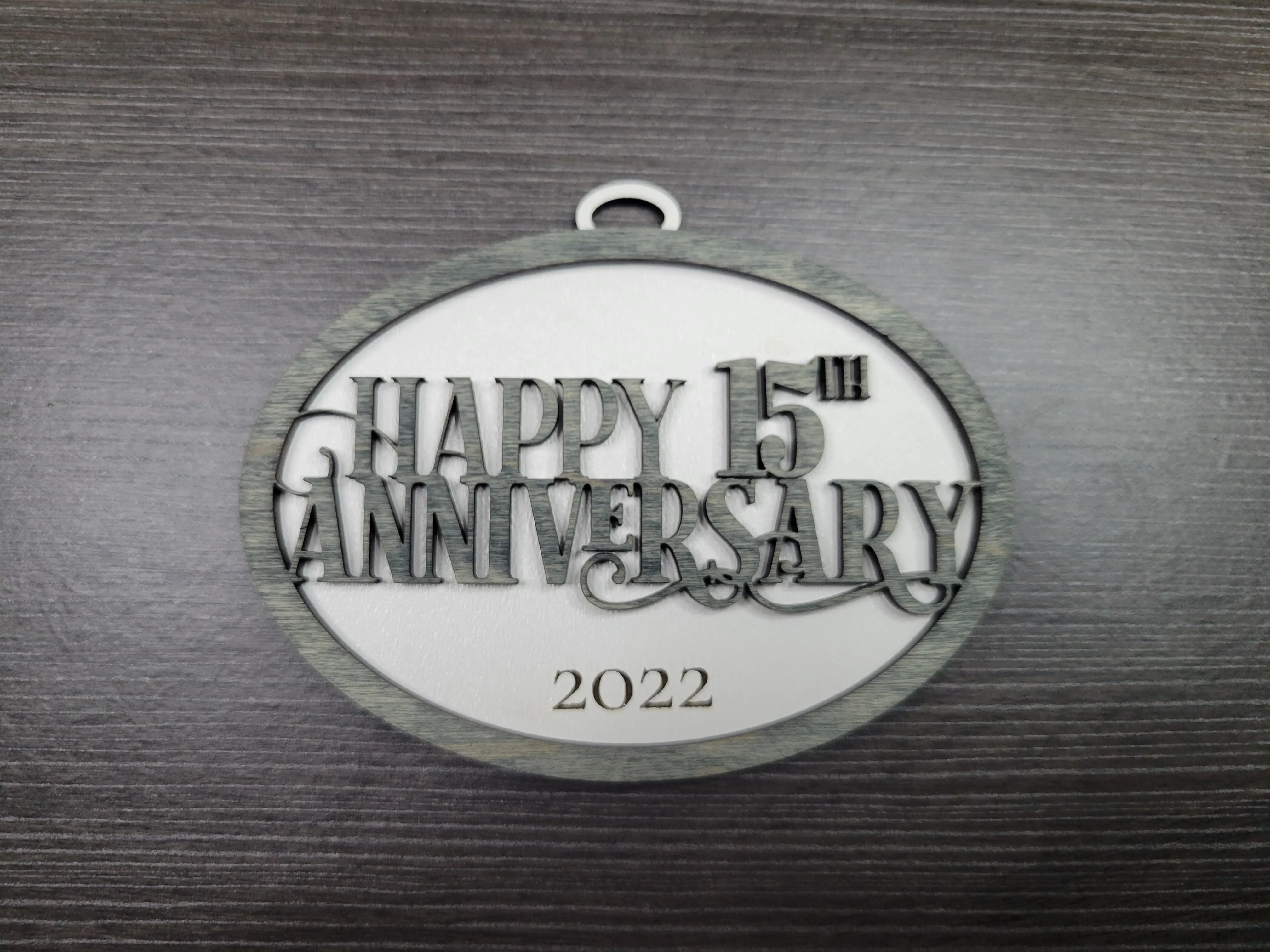 Anniversary Christmas Ornament SVG File Glowforge Ready Laser: Happy Anniversary