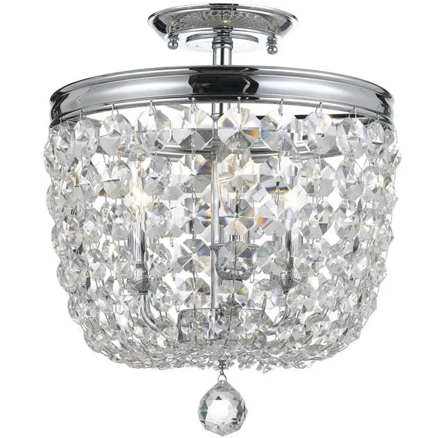 ARCHER 3 LIGHT SPECTRA CRYSTAL CEILING MOUNT, POLISHED CHROME