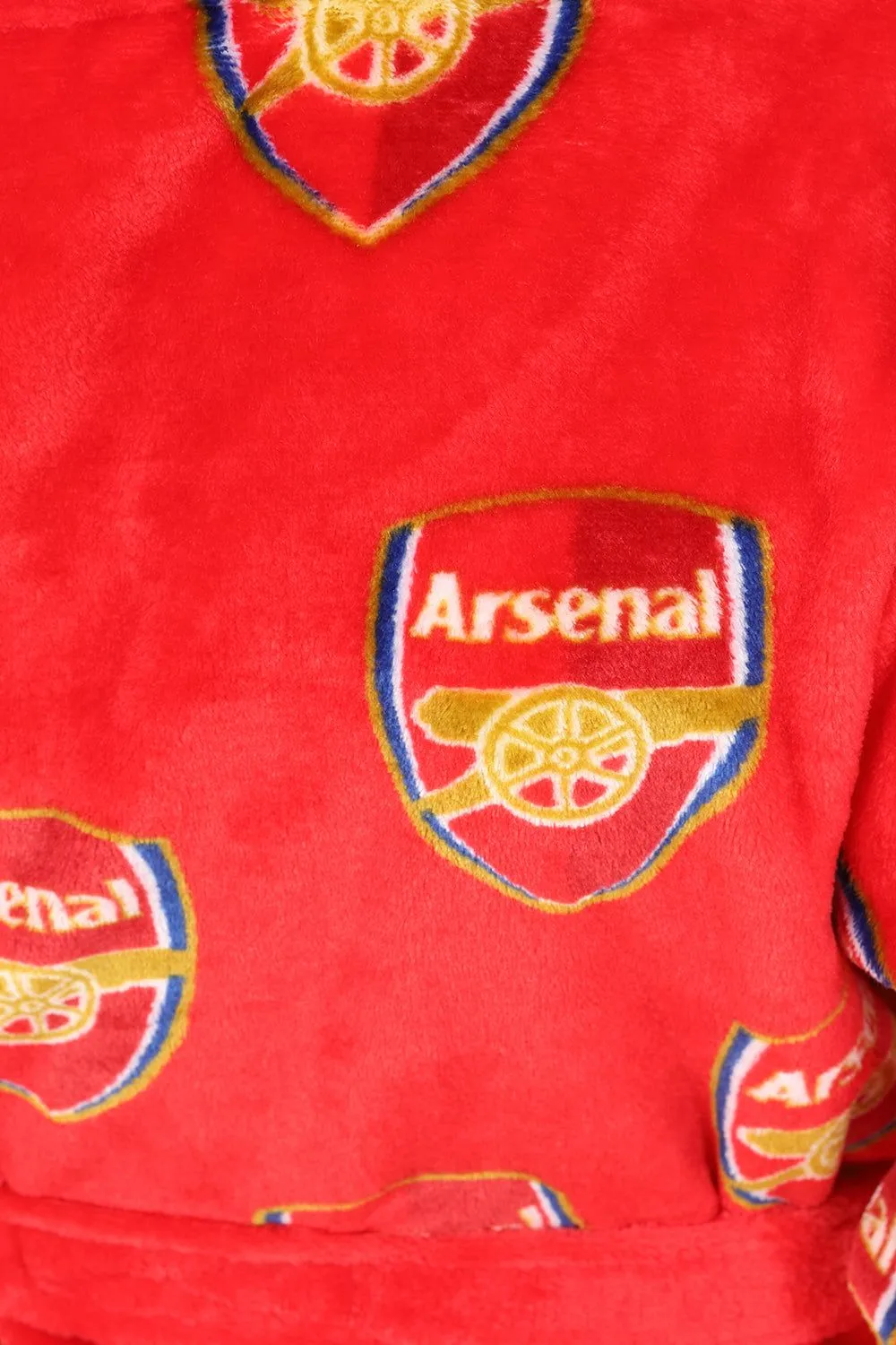 Arsenal F.C. Boys Official Dressing Gown Fleece Hooded Kids Robe W23