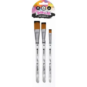 Art By Marlene Soft Nylon Brushes 3 pack - Cat Tongue: 3/4", 1/2", 3/8"*