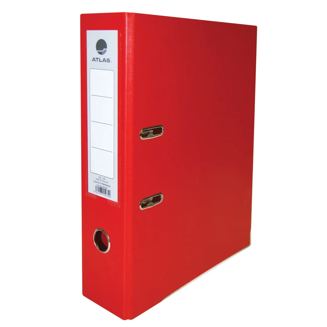 Atlas A4 Plastic Box File - Black 80 mm Red