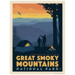 Backcountry Camping Vinyl Sticker Smoky Mtns National Park