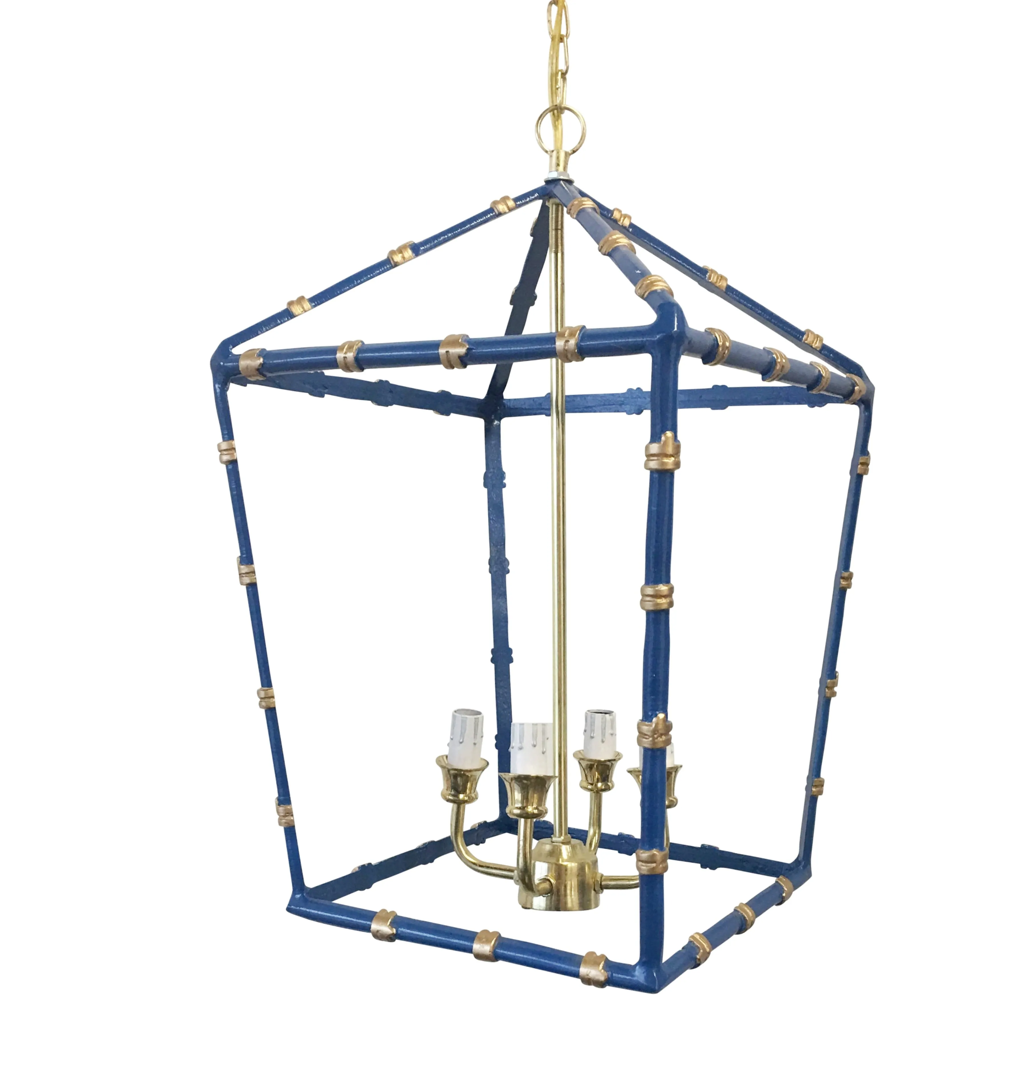 Bamboo Lantern in Navy, Large