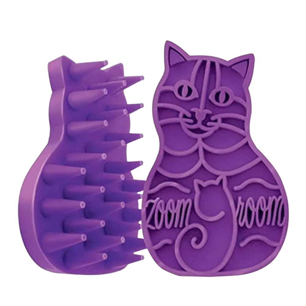 Bathing Brush for Cats Purple by ZoomGroom