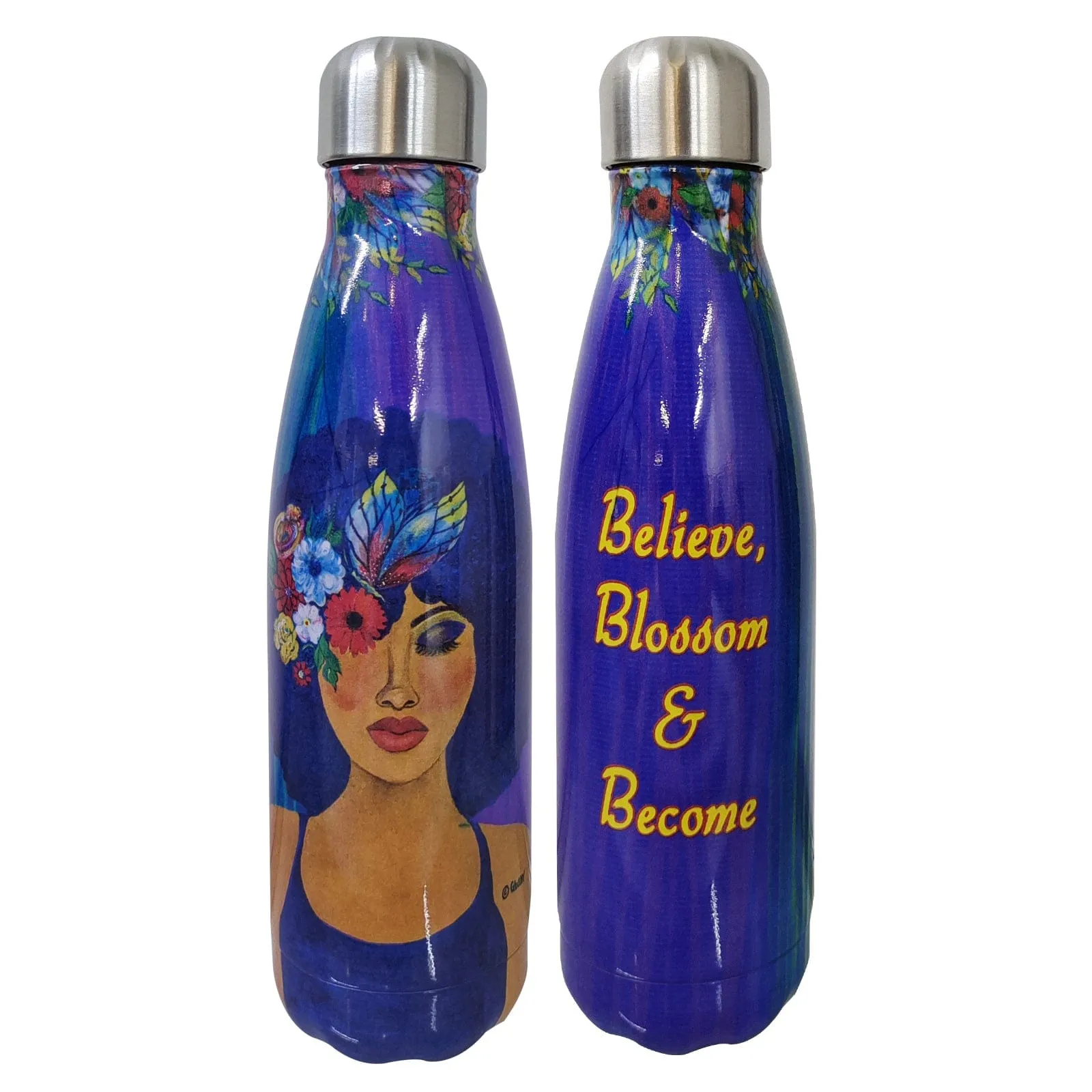 Believe, Blossom and Become Stainless Steel Bottle