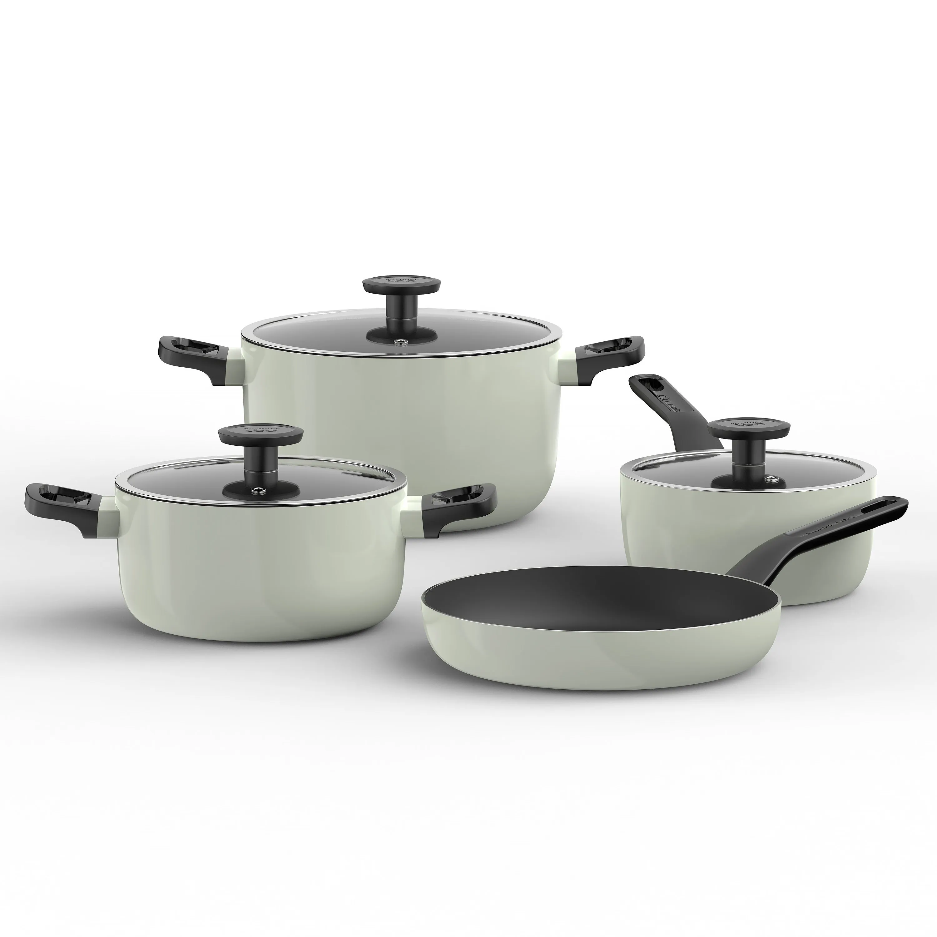 BergHOFF Leo Glints 7Pc Ceramic Nonstick Cookware Set, Sage