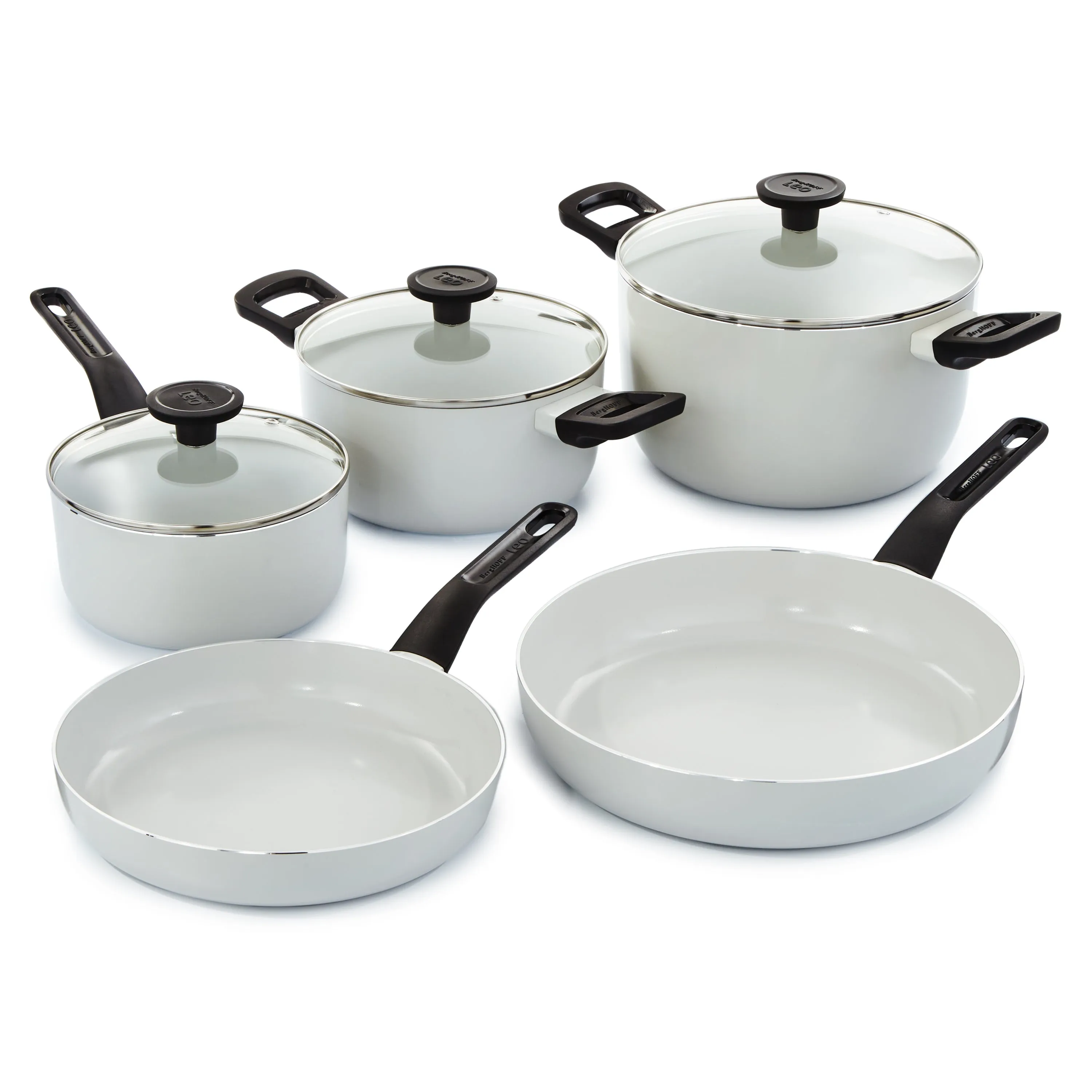 BergHOFF Leo Glints 8pc Ceramic Nonstick Cookware Set, Spirit