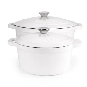 BergHOFF Neo 4pc Cast Iron Cookware Set, 3qt. & 7qt., White