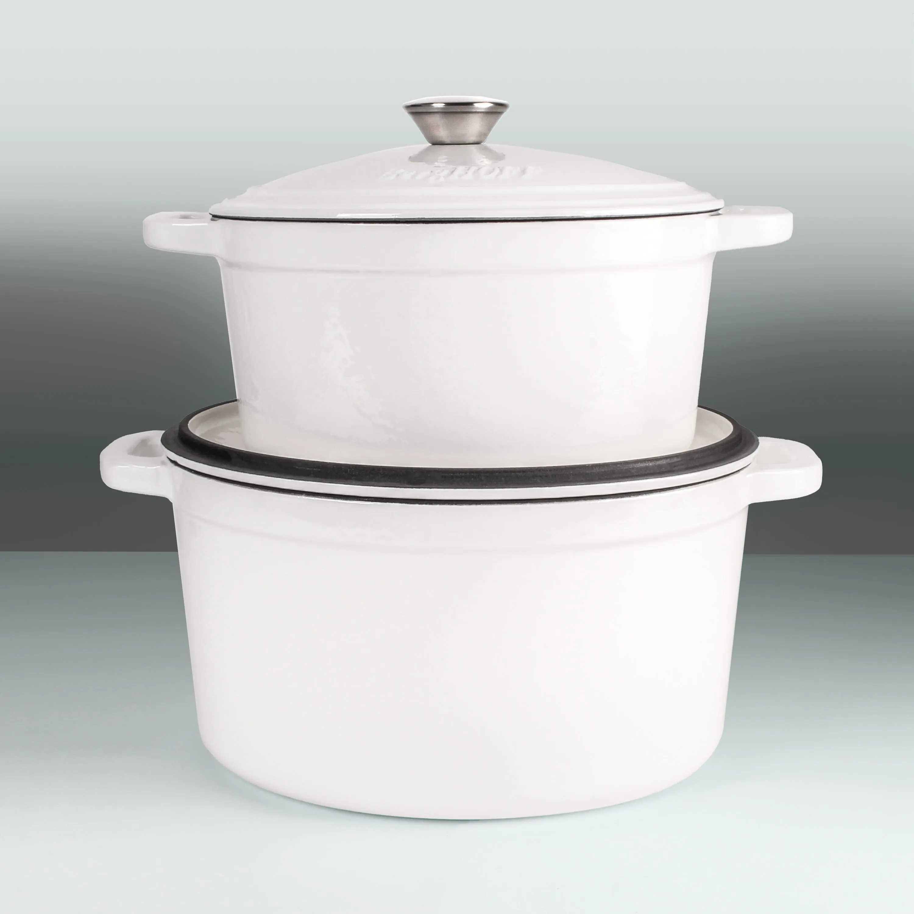 BergHOFF Neo 4pc Cast Iron Cookware Set, 3qt. & 7qt., White