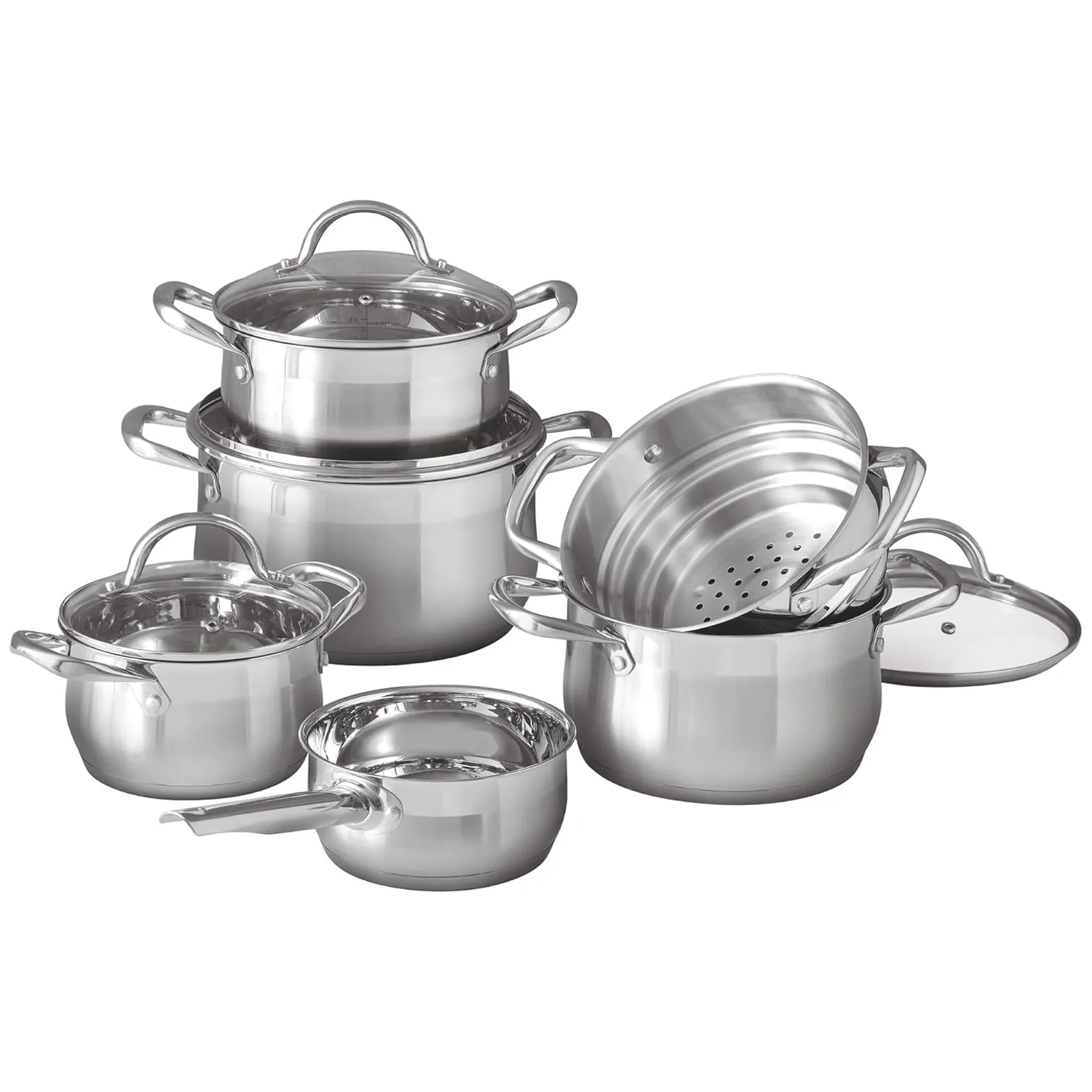 Bergner Gourmet Stainless Steel Cookware 10-Piece Set