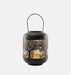 Black & Gold Candle Lantern Medium