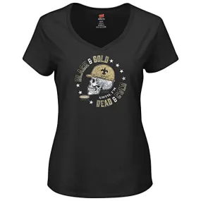 Black & Gold 'Til I'm Dead & Cold Black Ladies Shirt (Sm-2X)