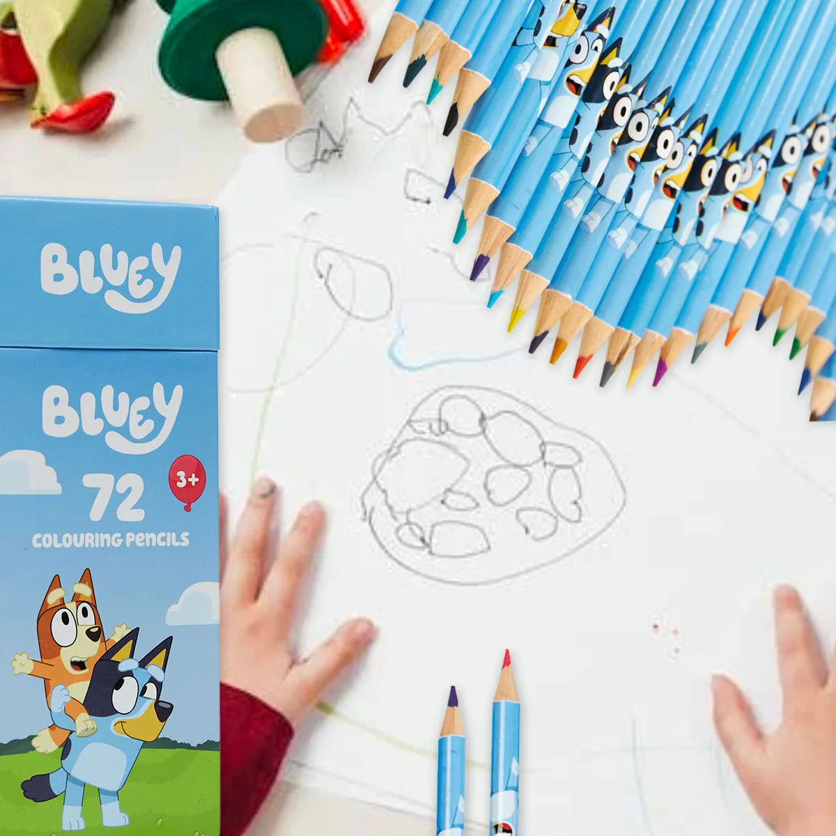 Bluey Colouring Pencils for Kids - 72 Pencils Colouring Box