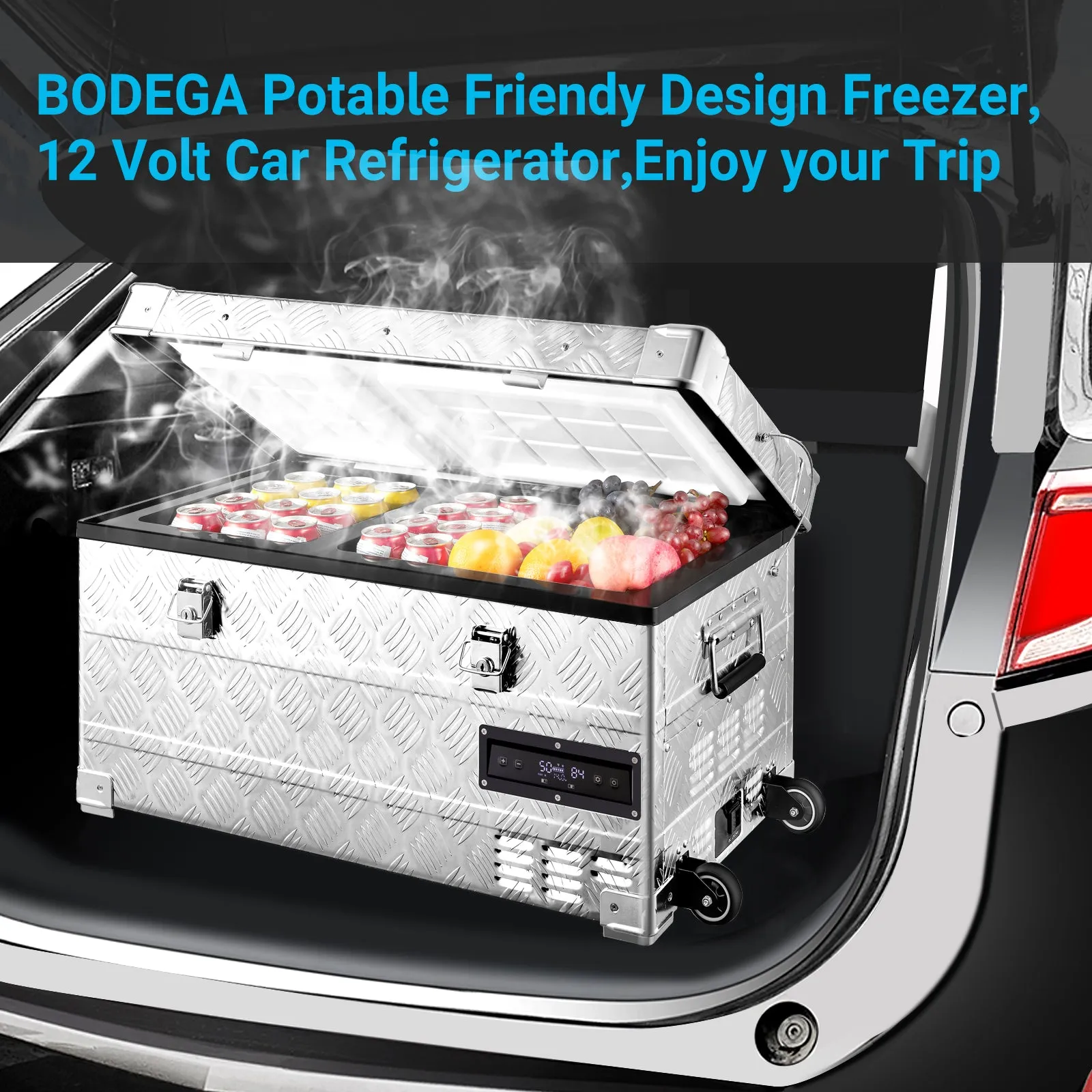 BODEGAcooler 45Quart/42L AL42 Dual Zone Portable Car Fridge