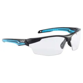 Bolle TRYON Safety Glasses, Clear Lens, Anti-Fog/Anti-Scratch, Black Frame, TPR, 40301