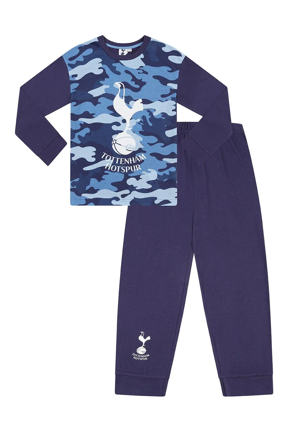 Boys Tottenham FC Spurs Blue Camouflage Long Pyjamas