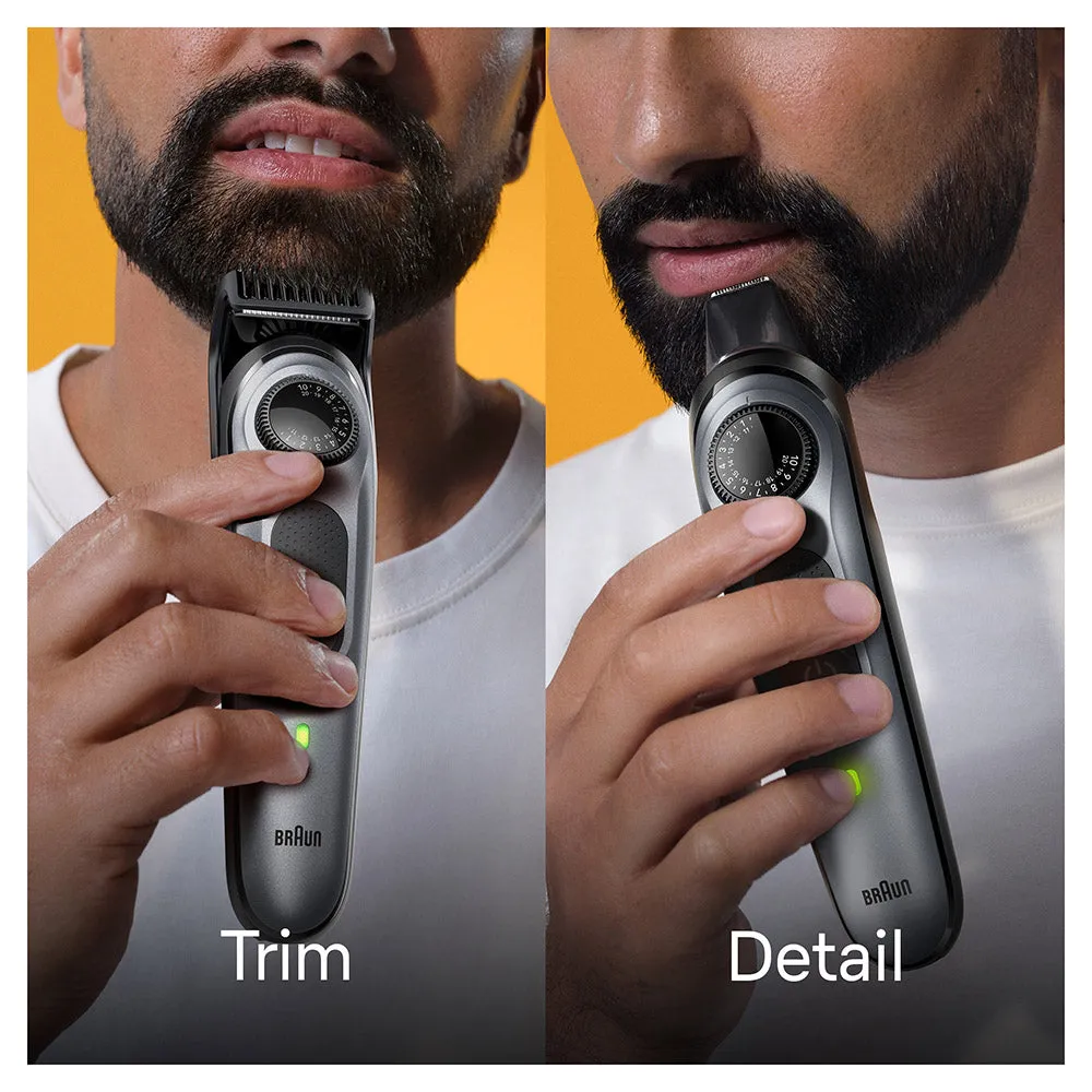 Braun BT 5440 Beard Trimmer 40 Length Settings, Rechargeable 100-min Cordless Runtime & Waterproof