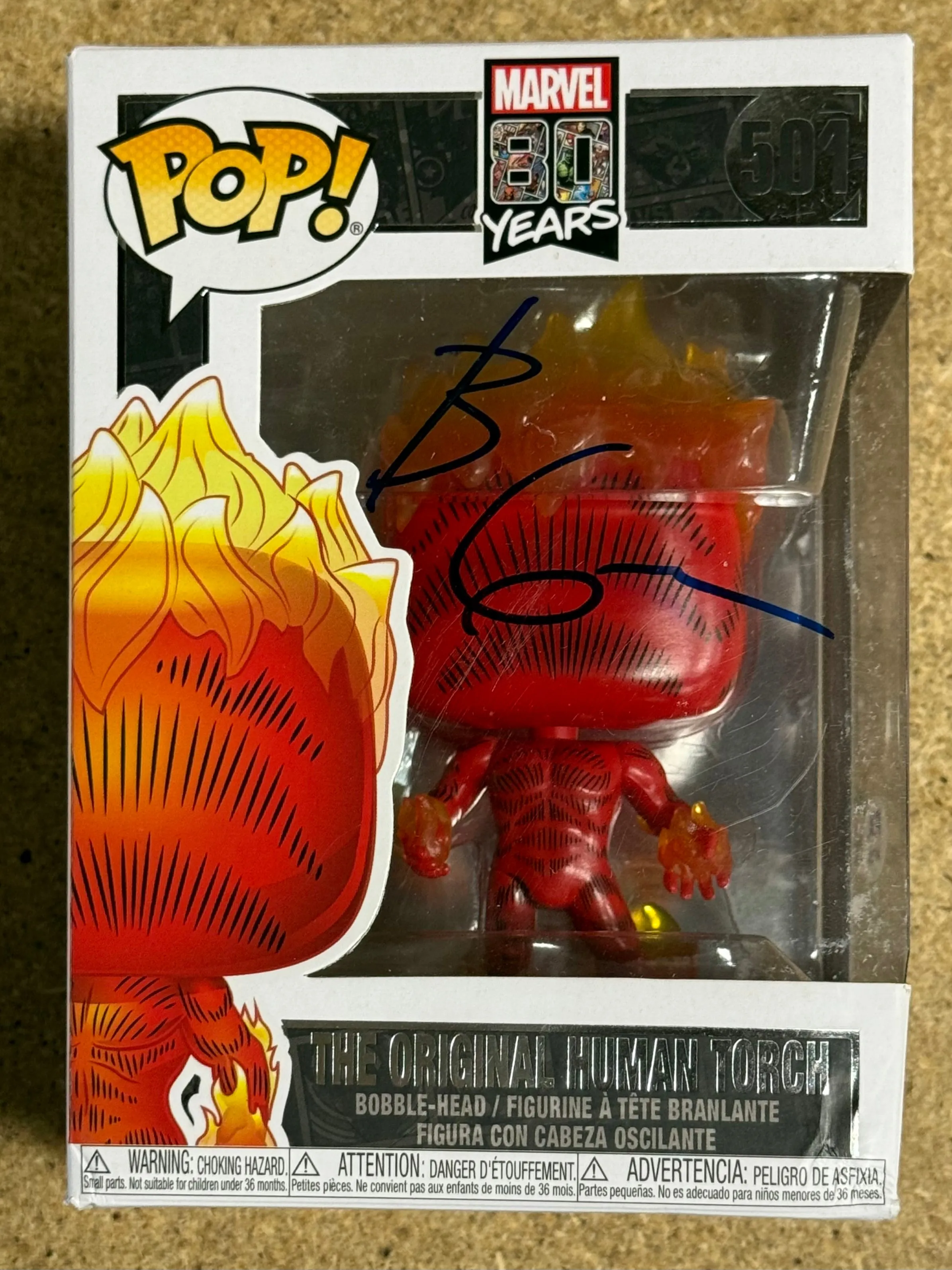 Brian Austin Green Signed Fantastic Four Original Human Torch #501 Funko Pop! With PSA COA