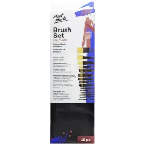 Brush Set in Magnetic Close Wallet 15pc - Mont Marte