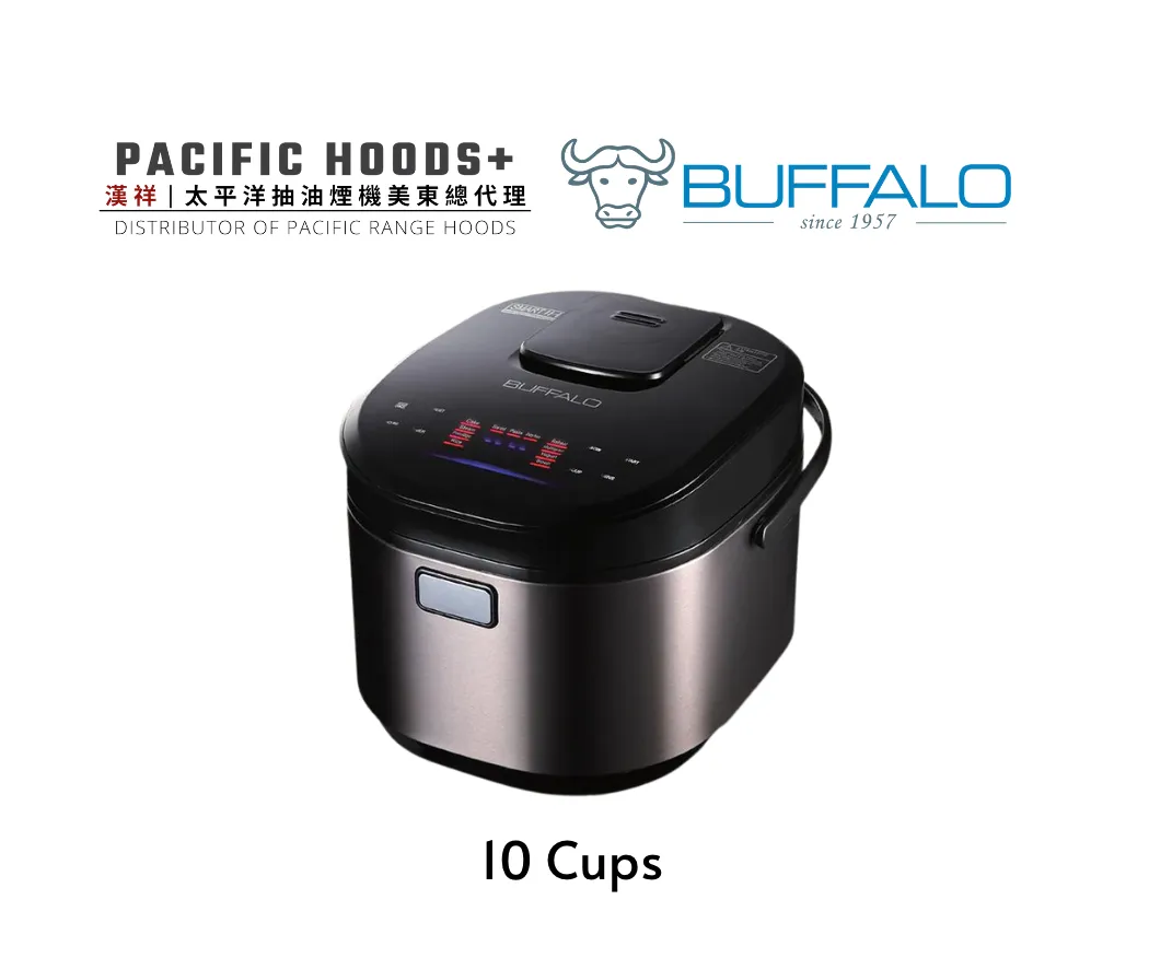 Buffalo Induction Heating (IH) Patented Clad Inner Pot Smart Rice Cooker 1.8 Liter (10 Cups) Titanium Grey (BUFFALOIH18)