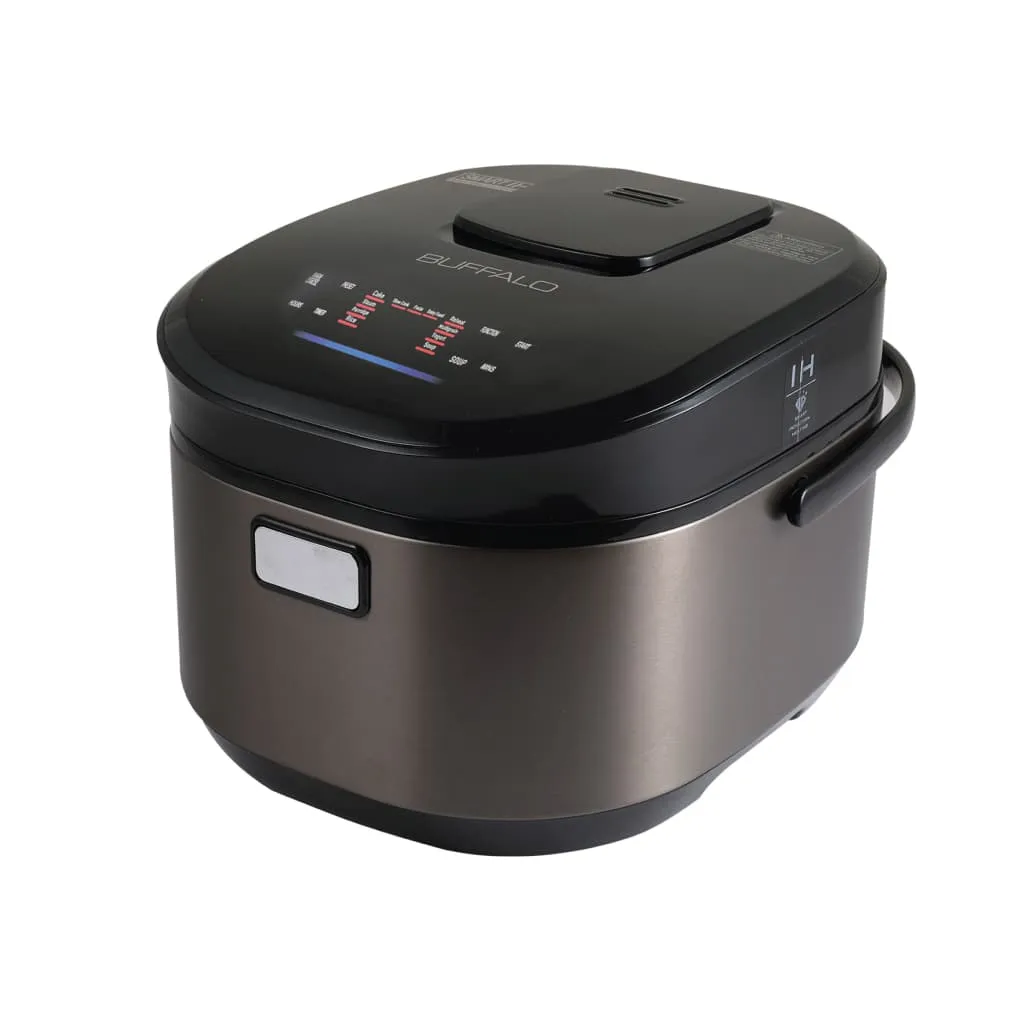 Buffalo Induction Heating (IH) Patented Clad Inner Pot Smart Rice Cooker 1.8 Liter (10 Cups) Titanium Grey (BUFFALOIH18)